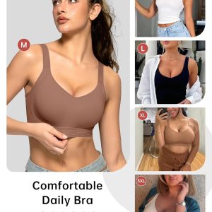 OEAK Womens Seamless Push Up Bras No Underwire Full Coverage Comfortable Bra V Neck Bralettes Wireless Everyday Bra