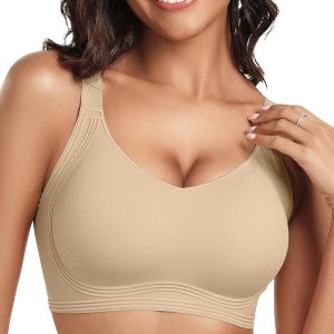OEAK Womens Seamless Push Up Bras No Underwire Full Coverage Comfortable Bra V Neck Bralettes Wireless Everyday Bra
