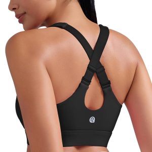 RUNNING GIRL Adjustable Straps High Impact Sports Bra for Women,High Support Workout Sports Bras with Sewn in Pads
