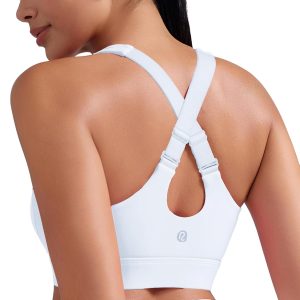 RUNNING GIRL Adjustable Straps High Impact Sports Bra for Women,High Support Workout Sports Bras with Sewn in Pads