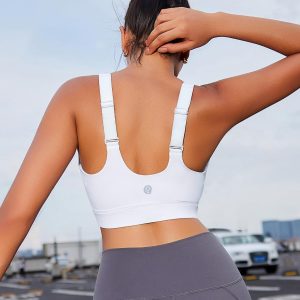RUNNING GIRL Adjustable Straps High Impact Sports Bra for Women,High Support Workout Sports Bras with Sewn in Pads