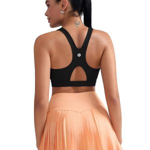 RUNNING GIRL High Impact Sports Bra for Women,Zip Front Adjustable Strap Criss-Cross Back Padded Workout Yoga Bra