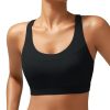 RUNNING GIRL High Impact Sports Bra for Women,Zip Front Adjustable Strap Criss-Cross Back Padded Workout Yoga Bra