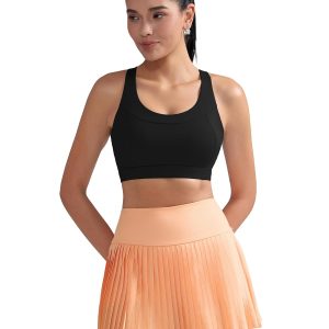 RUNNING GIRL High Impact Sports Bra for Women,Zip Front Adjustable Strap Criss-Cross Back Padded Workout Yoga Bra