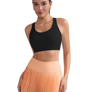 RUNNING GIRL High Impact Sports Bra for Women,Zip Front Adjustable Strap Criss-Cross Back Padded Workout Yoga Bra