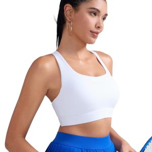 RUNNING GIRL High Impact Sports Bras for Women,Criss Cross Back Molded Cup Running Bra with Sewn in Pads