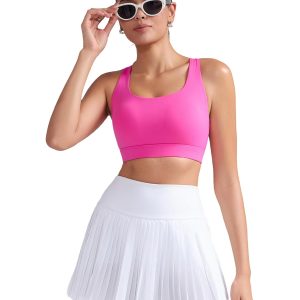 RUNNING GIRL High Impact Sports Bras for Women,Criss Cross Back Molded Cup Running Bra with Sewn in Pads