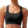 RUNNING GIRL High Impact Sports Bras for Women - Scoop Neck Strappy Sports Bra High Support Moulded Cup Workout Bra