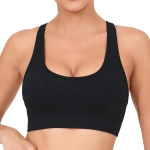 RUNNING GIRL Sports Bra for Women High Support, Criss-Cross Back Padded Strappy Sports Bras Yoga Bra with Removable Cups