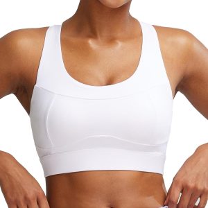 RUNNING GIRL Sports Bra for Women High Support,Criss-Cross Back Strappy Sports Bra Moulded Cup High Impact Workout Top