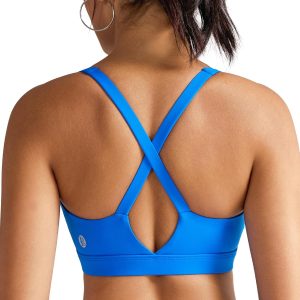 RUNNING GIRL Sports Bra for Women High Support, Molded Cup High Impact Sports Bras with Sewn in Pads Strappy Running Bra