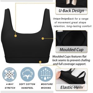 RUNNING GIRL Sports Bra for Women High Support, Molded Cup High Impact Sports Bras for Women Large Bust