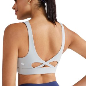 RUNNING GIRL Sports Bra for Women High Support, Molded Cup High Impact Sports Bras with Sewn in Pads Workout Running Bra