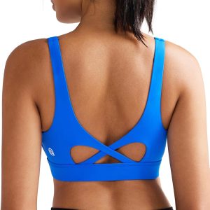 RUNNING GIRL Sports Bra for Women High Support, Molded Cup High Impact Sports Bras with Sewn in Pads Workout Running Bra