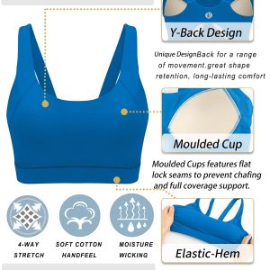 RUNNING GIRL Sports Bra for Women High Support, Molded Cup High Impact Sports Bras for Women with Sewn in Pads