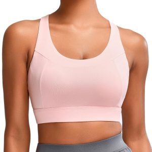 RUNNING GIRL Sports Bra for Women High Support,Molded Cup Strappy Running High Impact Sports Bras for Women