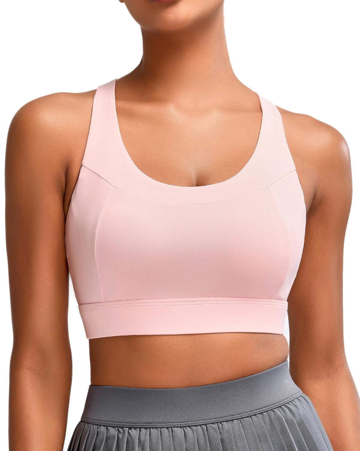 RUNNING GIRL Sports Bra for Women High Support,Molded Cup Strappy Running High Impact Sports Bras for Women