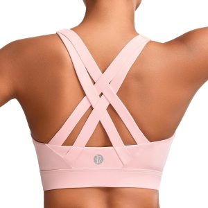 RUNNING GIRL Sports Bra for Women High Support,Molded Cup Strappy Running High Impact Sports Bras for Women