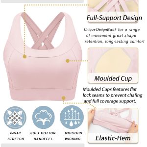 RUNNING GIRL Sports Bra for Women High Support,Molded Cup Strappy Running High Impact Sports Bras for Women