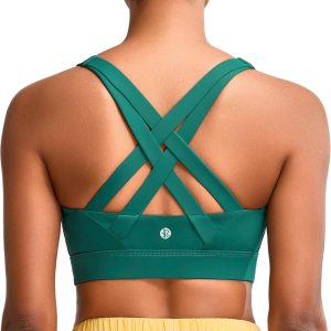 RUNNING GIRL Sports Bra for Women High Support,Molded Cup Strappy Running High Impact Sports Bras for Women