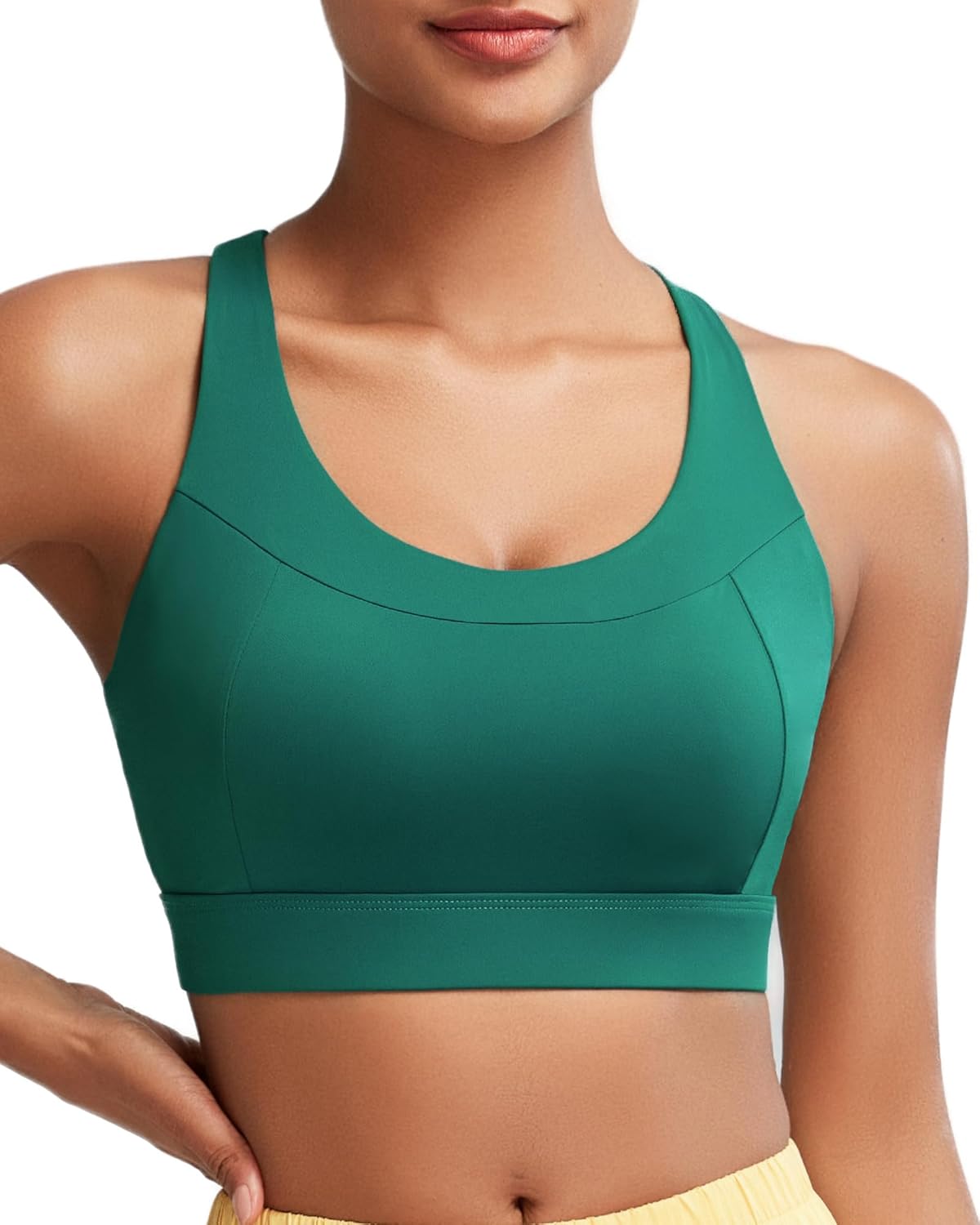 RUNNING GIRL Sports Bra for Women High Support,Molded Cup Strappy Running High Impact Sports Bras for Women