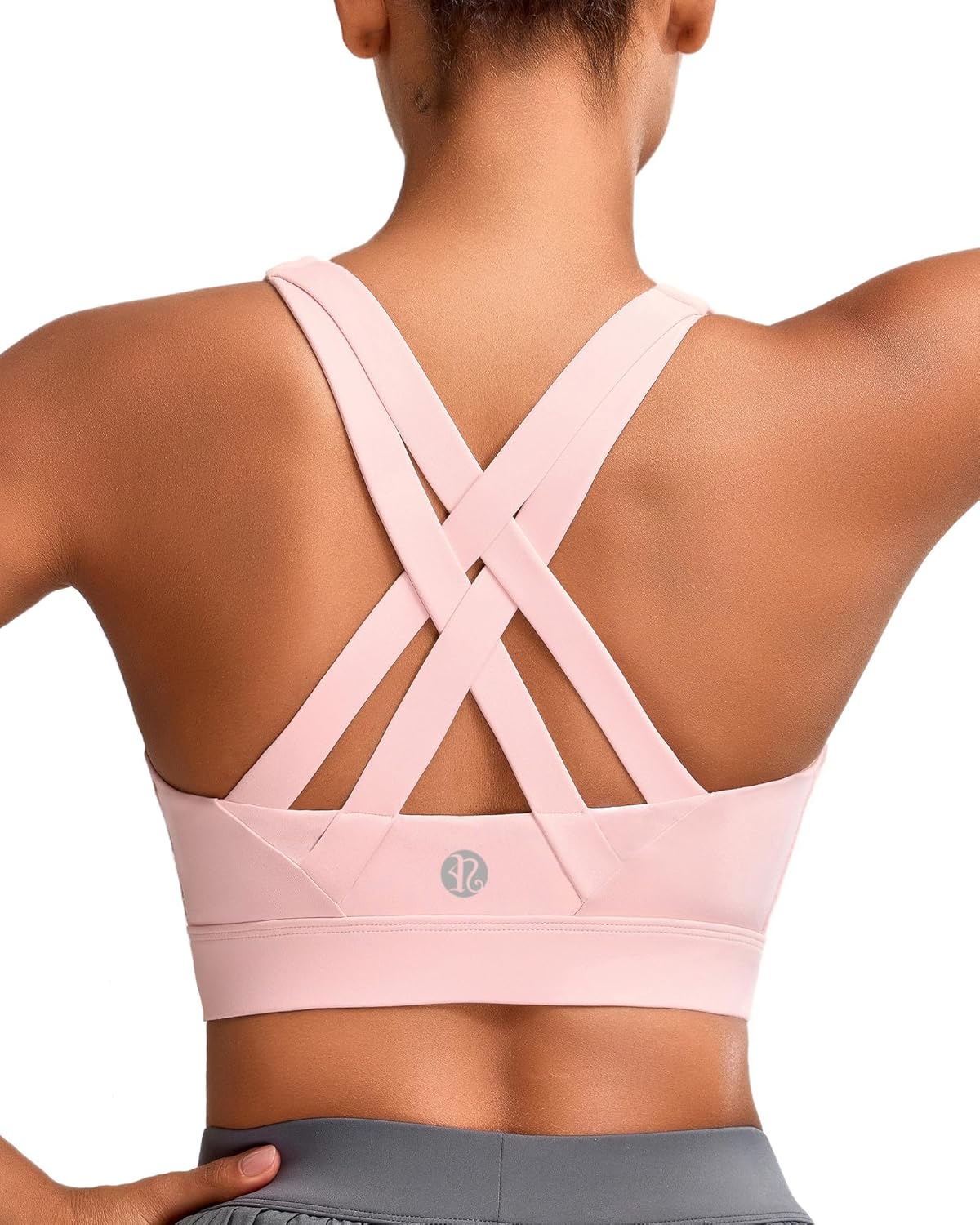 RUNNING GIRL Sports Bra for Women High Support,Molded Cup Strappy Running High Impact Sports Bras for Women