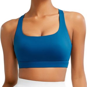 RUNNING GIRL Sports Bra for Women, Molded Cup High Impact Sports Bras for Women with Sewn in Pads