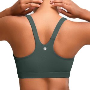 RUNNING GIRL Sports Bra for Women, Molded Cup High Impact Sports Bras for Women with Sewn in Pads