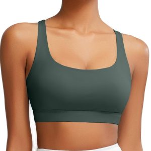 RUNNING GIRL Sports Bra for Women, Molded Cup High Impact Sports Bras for Women with Sewn in Pads