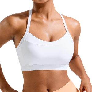RUNNING GIRL Sports Bra for Women,Y Back Molded Cup Medium Impact Sports Bras for Women with Sewn in Pads