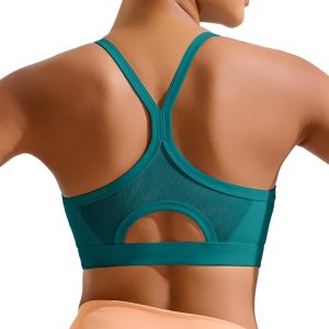 RUNNING GIRL Sports Bra for Women,Y Back Molded Cup Medium Impact Sports Bras for Women with Sewn in Pads