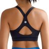 RUNNING GIRL Sports Bra for Women,Y Back Molded Cup Strappy Running Sports Bra with Sewn in Pads