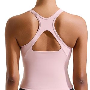 RUNNING GIRL Sports Bras for Women High Impact, Molded Cup Compression Running Tops with Removable Pads, Best for A-D Cup