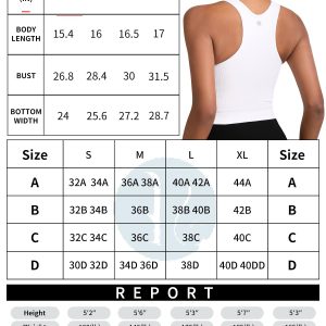 RUNNING GIRL Sports Bras for Women High Impact Seamless Ribbed Longline High Neck Workout Crop Tank Tops Padded