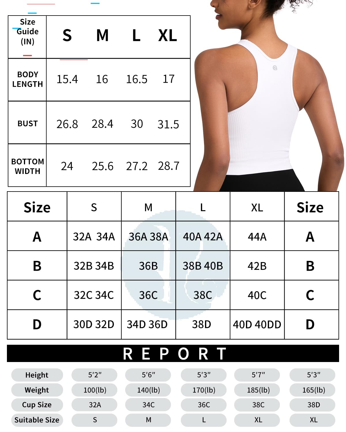 RUNNING GIRL Sports Bras for Women High Impact Seamless Ribbed Longline High Neck Workout Crop Tank Tops Padded