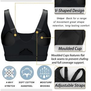 RUNNING GIRL Sports Bras for Women High Support,Adjustable Racerback Molded Cup Sports Bra Yoga Athletic Workout Bra