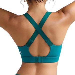 RUNNING GIRL Sports Bras for Women High Support, Adjustable Straps Hook Back Sports Bras for Women with Sewn in Pads