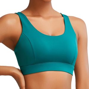 RUNNING GIRL Sports Bras for Women High Support, Molded Cup Strappy High Impact Sports Bras for Women with Sewn in Pads