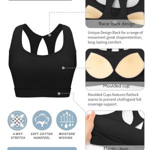 RUNNING GIRL Sports Bras for Women High Support,Racerback Running Bra Molded Cup Sports Bra with Sewn in Pads