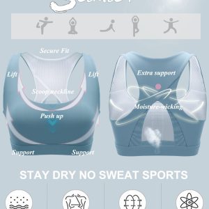 RUNNING GIRL Sports Bras for Women High Support,Racerback Workout Bra Moulded Cup High Impact Sports Bra for Women Large Bust