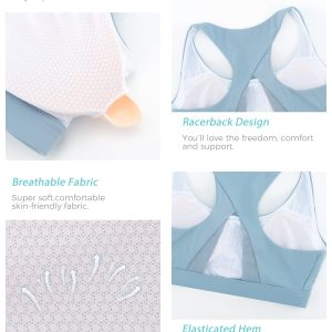RUNNING GIRL Sports Bras for Women High Support,Racerback Workout Bra Moulded Cup High Impact Sports Bra for Women Large Bust