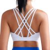 RUNNING GIRL Sports Bras for Women, Medium-High Impact Running Strappy Sports Bra with Removable Pads