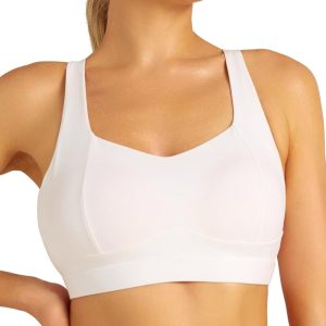 RUNNING GIRL Sports Bras for Women, Medium Support Molded Cup Sports Bras with Sewn in Pads Strappy Workout Yoga Bra