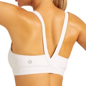 RUNNING GIRL Sports Bras for Women, Medium Support Molded Cup Sports Bras with Sewn in Pads Strappy Workout Yoga Bra