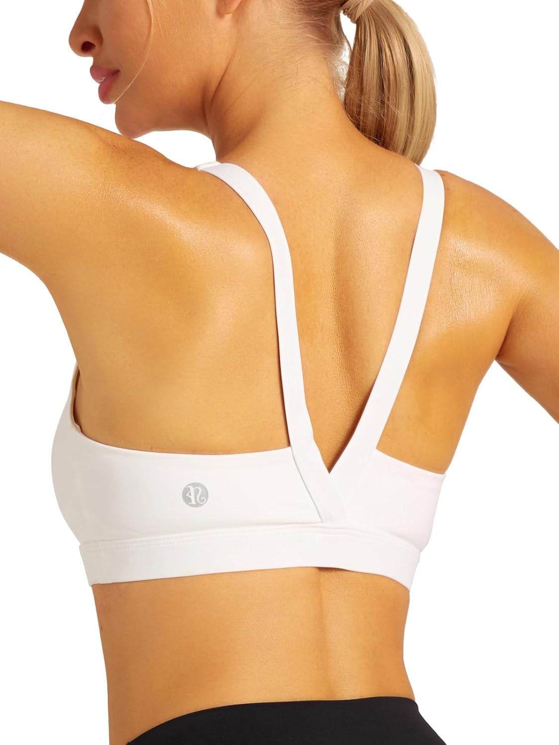 RUNNING GIRL Sports Bras for Women, Medium Support Molded Cup Sports Bras with Sewn in Pads Strappy Workout Yoga Bra