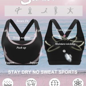 RUNNING GIRL Sports Bras for Women, Molded Cup High Impact Sports Bra Workout Bras for Women High Support Racerback