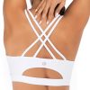 RUNNING GIRL Sports Bras for Women,Padded Sports Bra Tank Top Sexy Crisscross Back High Impact Longline Workout Yoga Bra