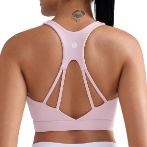 RUNNING GIRL Sports Bras for Women, Racerback Molded Cup Sports Bra with Sewn in Pads for Workout Pilate and Casual