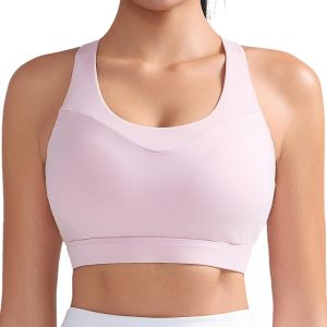 RUNNING GIRL Sports Bras for Women, Racerback Molded Cup Sports Bra with Sewn in Pads for Workout Pilate and Casual