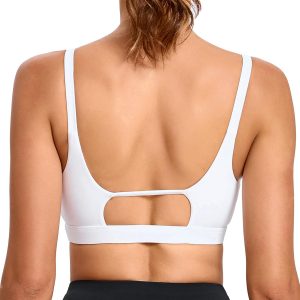 RUNNING GIRL Sports Bras for Women,Square Neck Sports Bra Medium Support Yoga Bra Workout Crop Top with Removable Cups